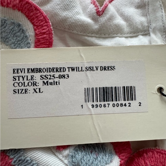 NWT Sea New York EEVI multi embroidered twill short sleeve dress XL - Picture 10 of 11